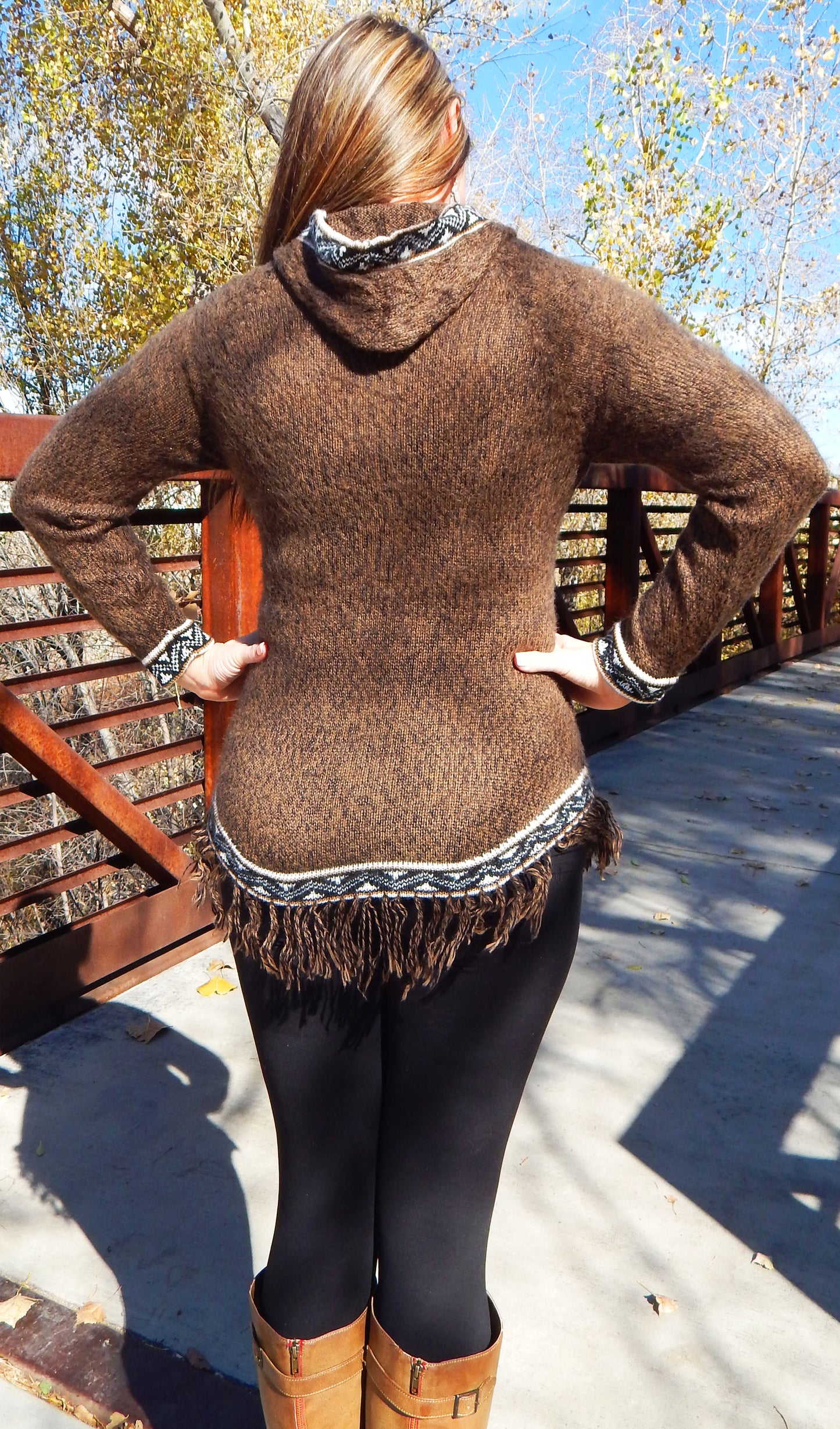 Fine Alpaca Wool Sweater Knit Pullover Perfect Gift Hypoallergenic Jumper Natural Colors Dark Browns