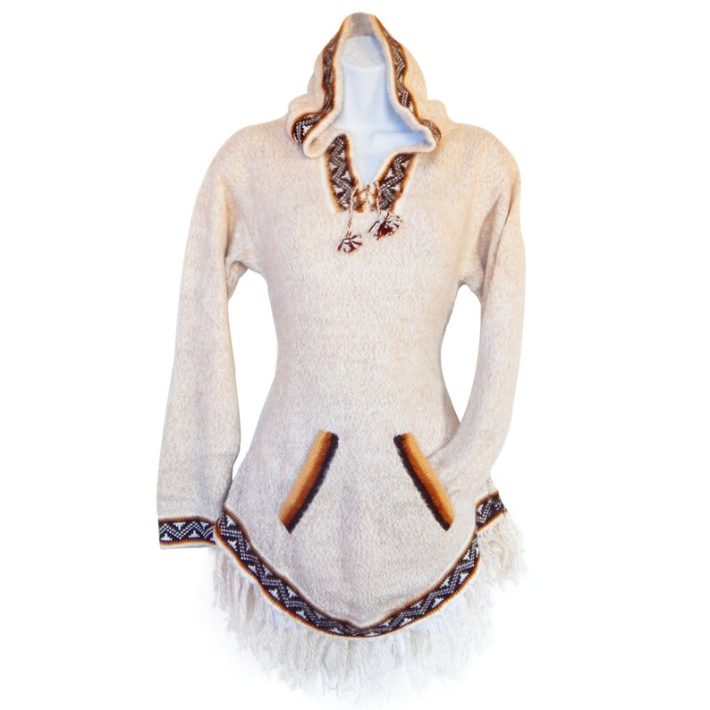 Fine Alpaca Wool Sweater Knit Pullover Perfect Gift Hypoallergenic Jumper Natural Colors Medium Beige