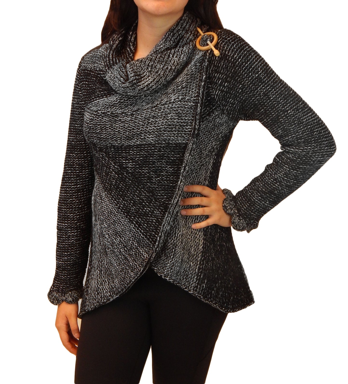 Fine Alpaca Wool Tailored Peacoat Knitted Cardigan Petticoat