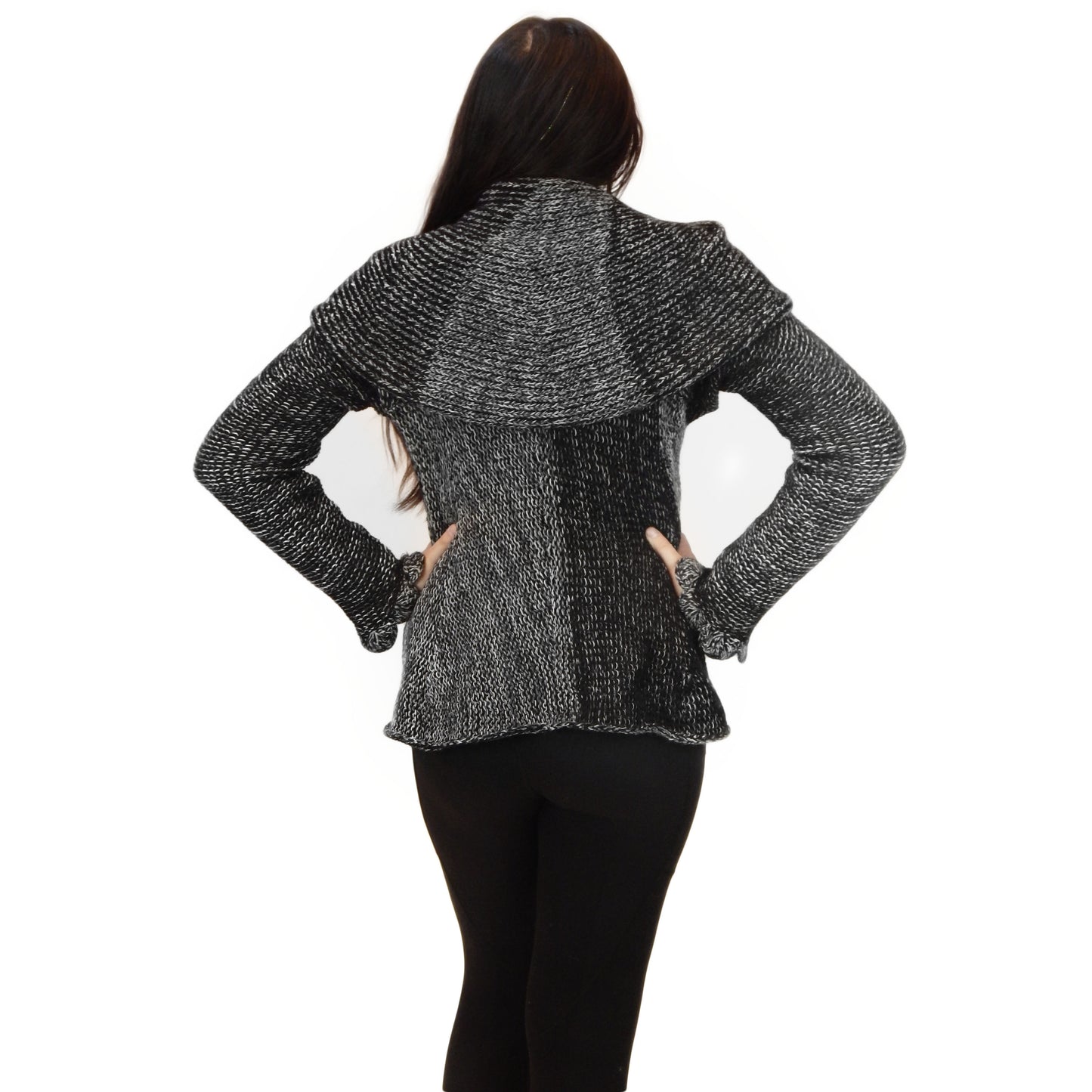 Fine Alpaca Wool Tailored Peacoat Knitted Cardigan Petticoat