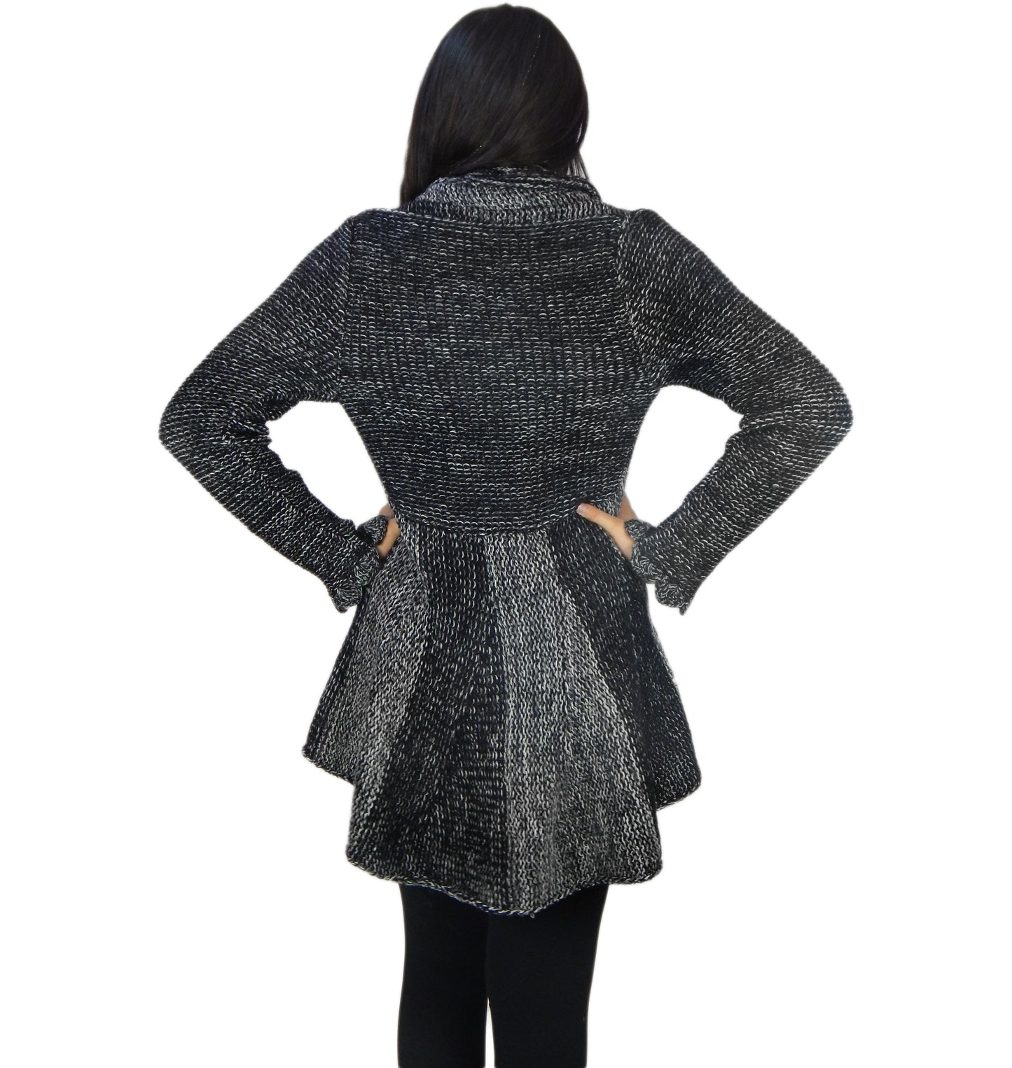 Fine Alpaca Wool Tailored Peacoat Knitted Cardigan Petticoat