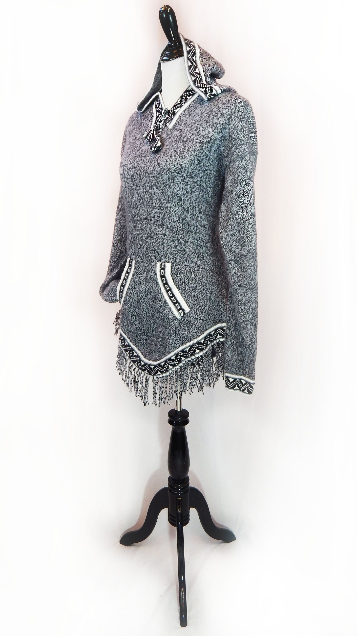Fine Alpaca Wool Sweater Knit Pullover Perfect Gift Hypoallergenic Jumper Natural Colors Medium Grays