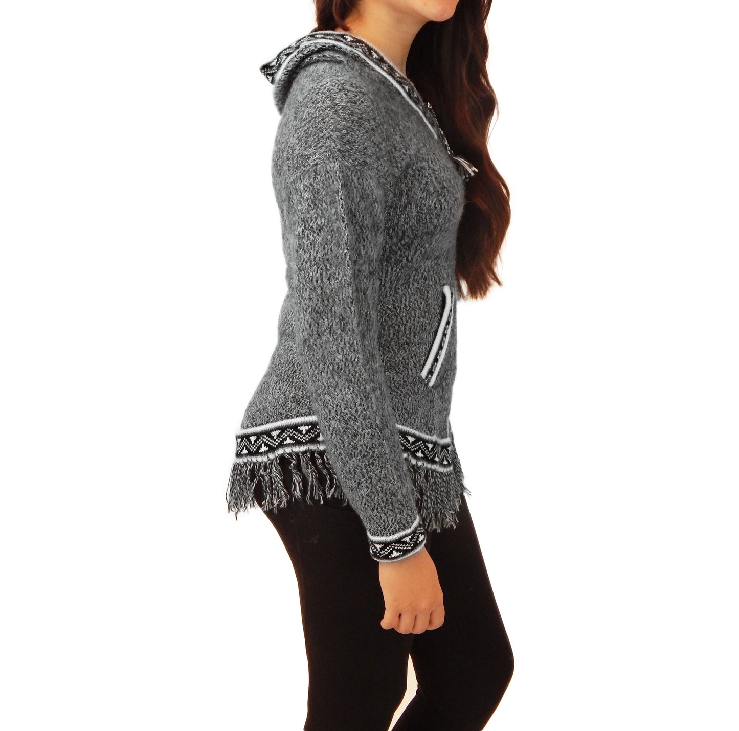 Fine Alpaca Wool Sweater Knit Pullover Perfect Gift Hypoallergenic Jumper Natural Colors Medium Grays
