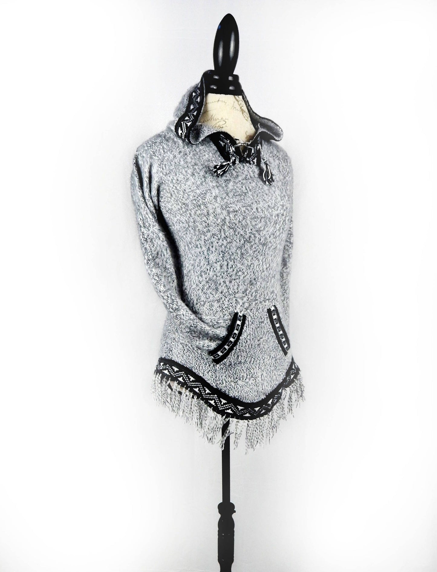 Fine Alpaca Wool Sweater Knit Pullover Perfect Gift Hypoallergenic Jumper Natural Colors Light Gray