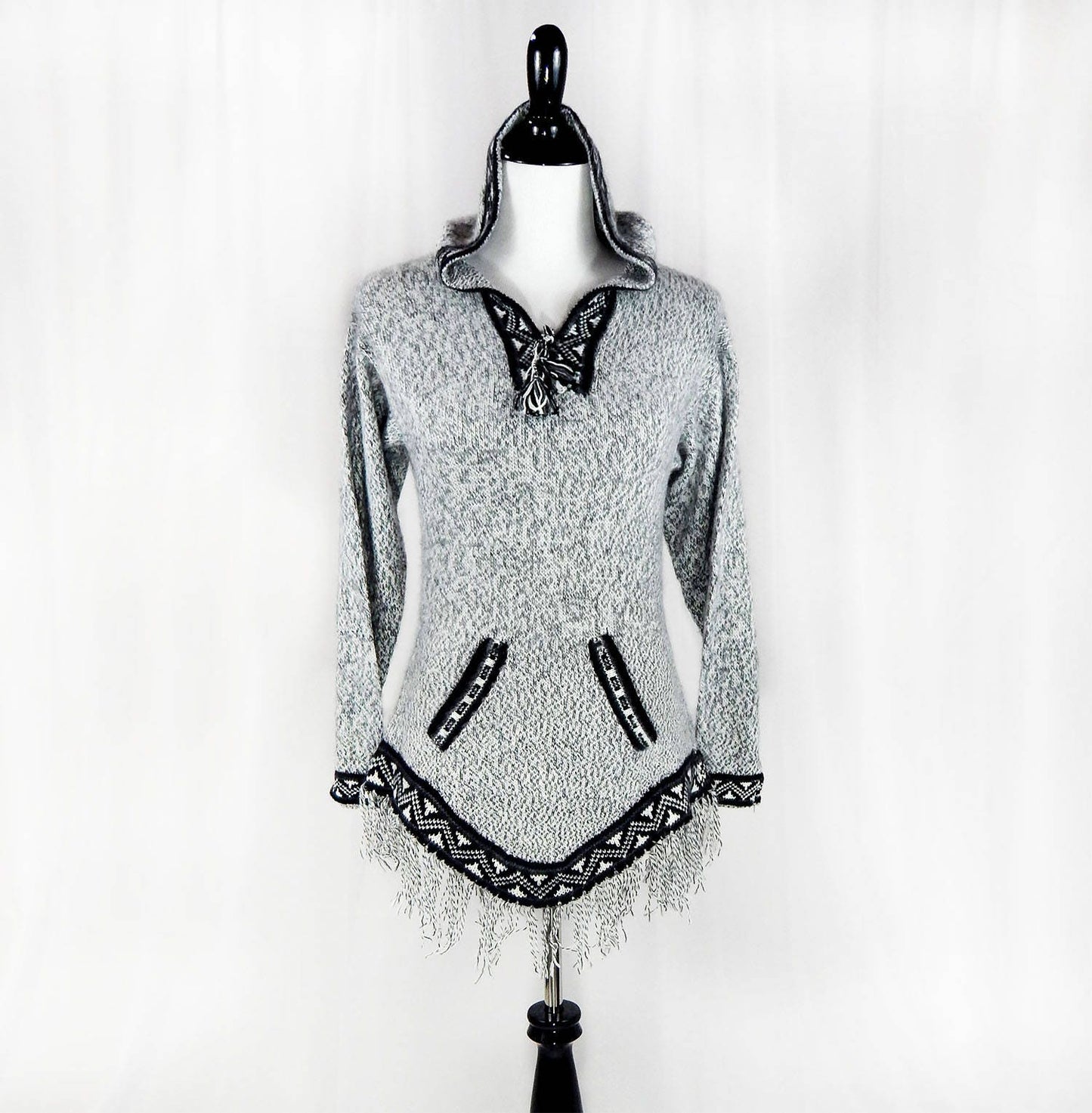 Fine Alpaca Wool Sweater Knit Pullover Perfect Gift Hypoallergenic Jumper Natural Colors Light Gray