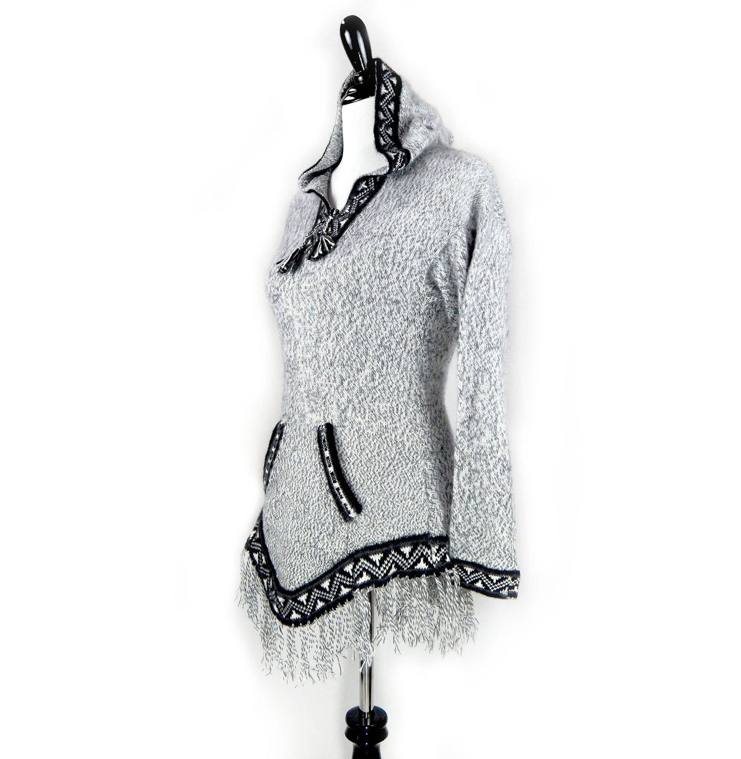 Fine Alpaca Wool Sweater Knit Pullover Perfect Gift Hypoallergenic Jumper Natural Colors Light Gray