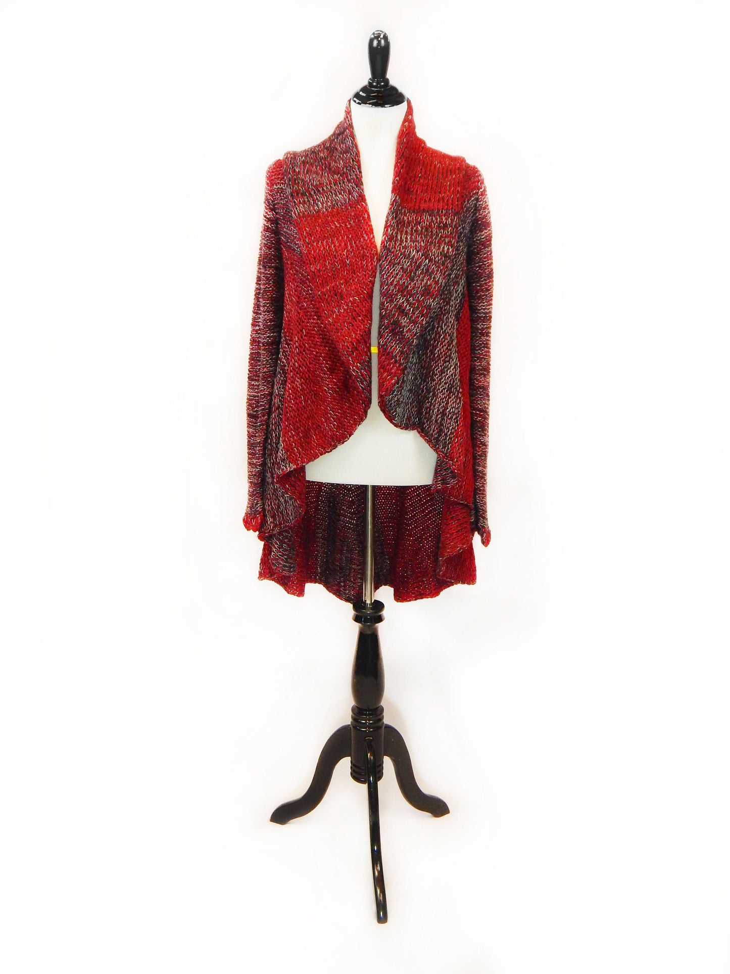 Fine Alpaca Wool Tailored Peacoat Knitted Cardigan Elegant Petticoat Red