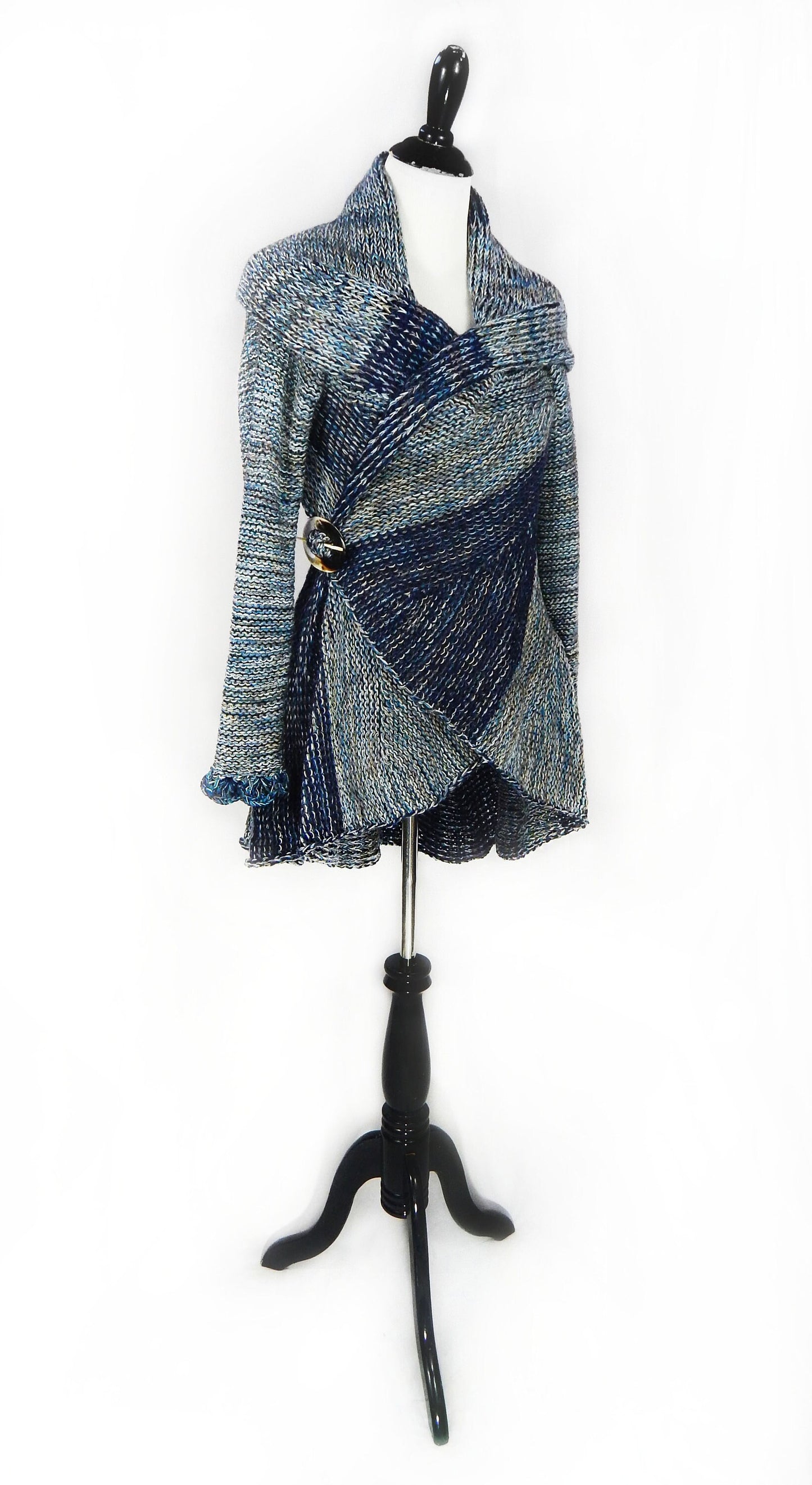 Fine Alpaca Wool Tailored Peacoat Knitted Cardigan Elegant Petticoat