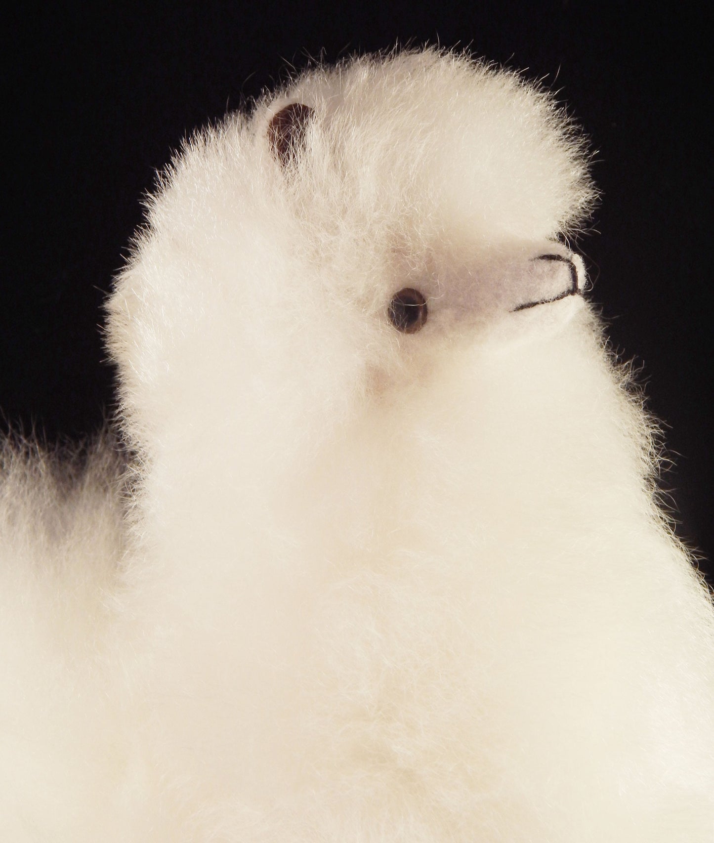 Cute Baby Alpaca Plush 10" 100% Handmade Super Soft Fluffy Adorable Wool Stuffy White