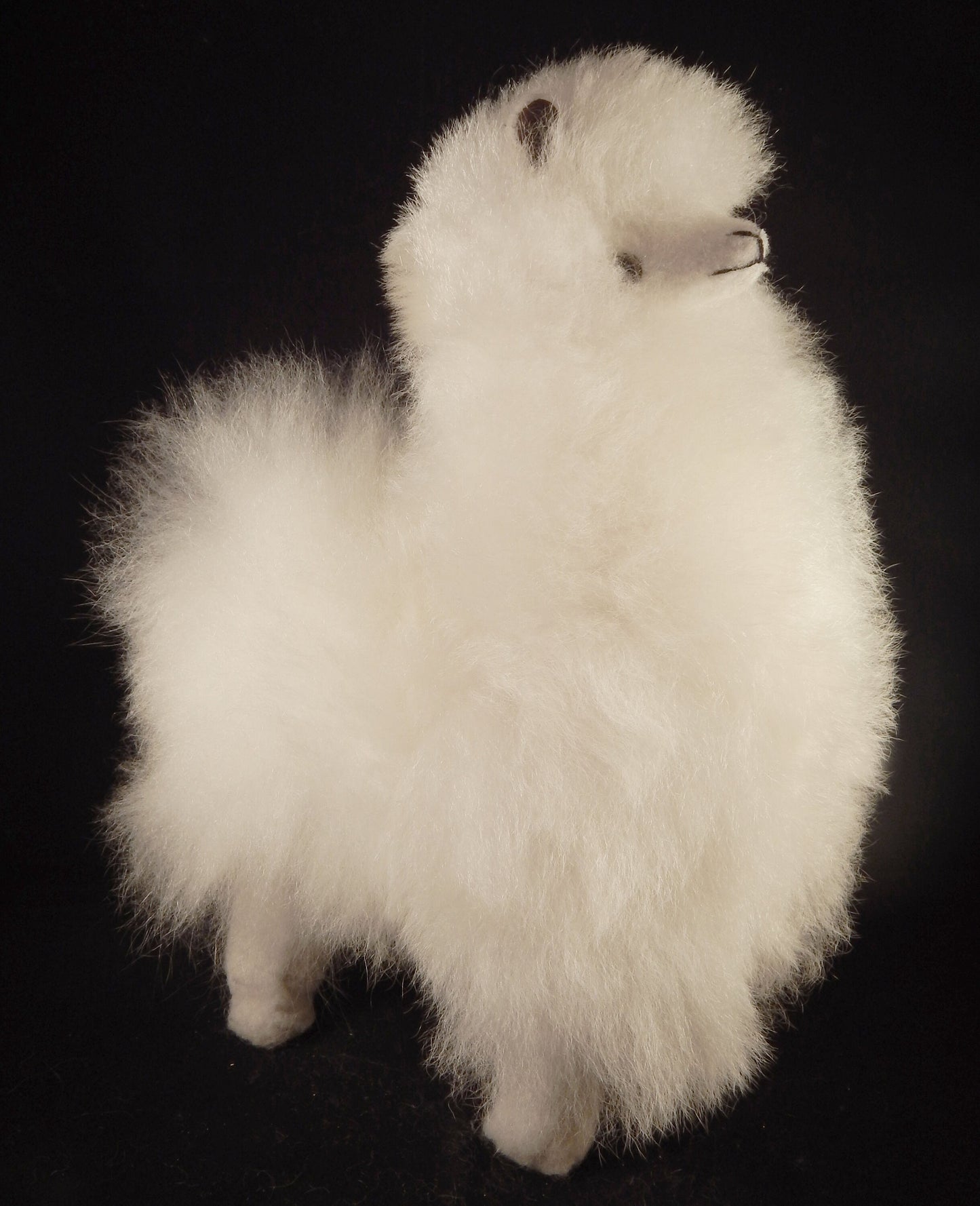 Cute Baby Alpaca Plush 10" 100% Handmade Super Soft Fluffy Adorable Wool Stuffy White
