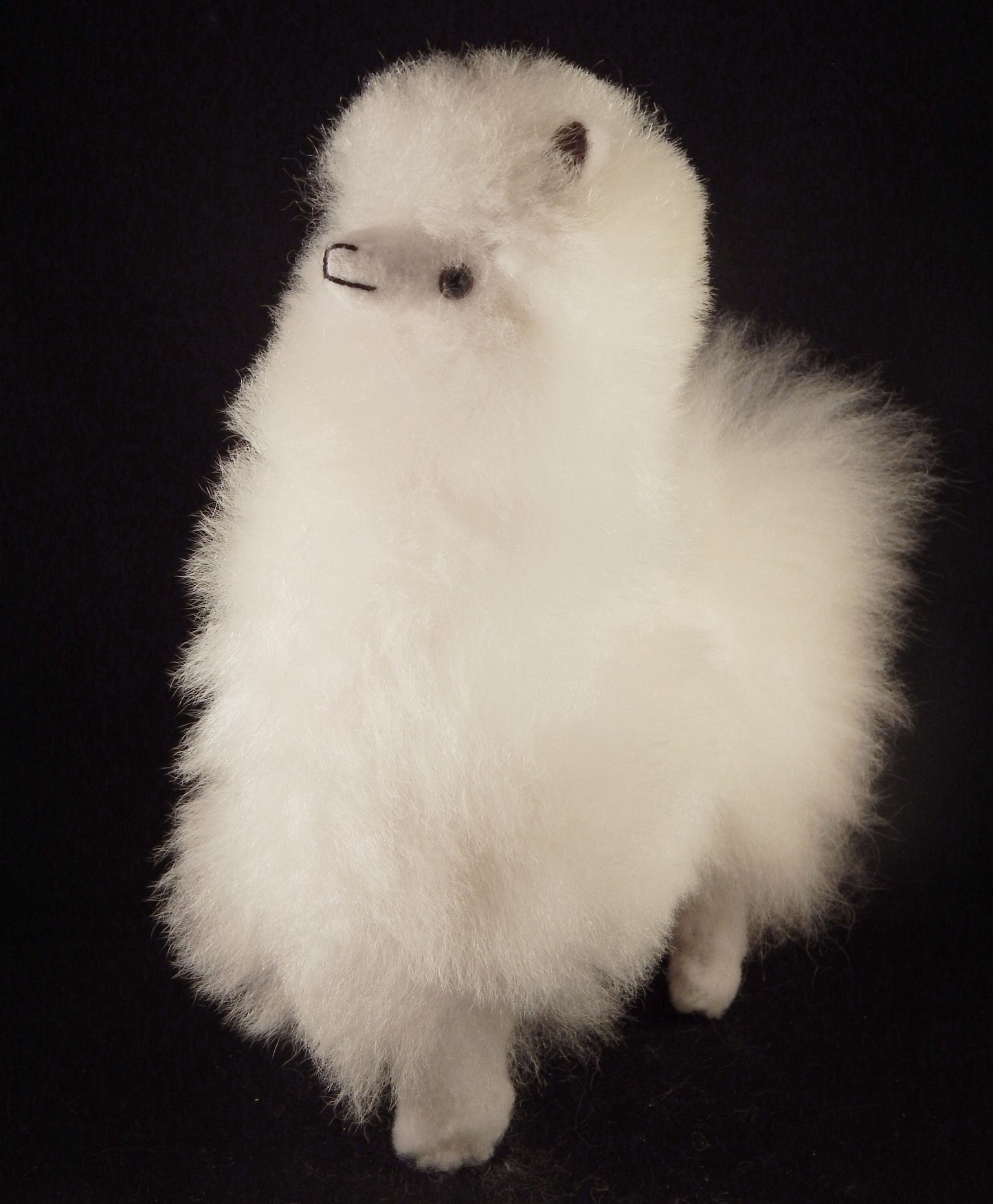 Cute Baby Alpaca Plush 10" 100% Handmade Super Soft Fluffy Adorable Wool Stuffy White
