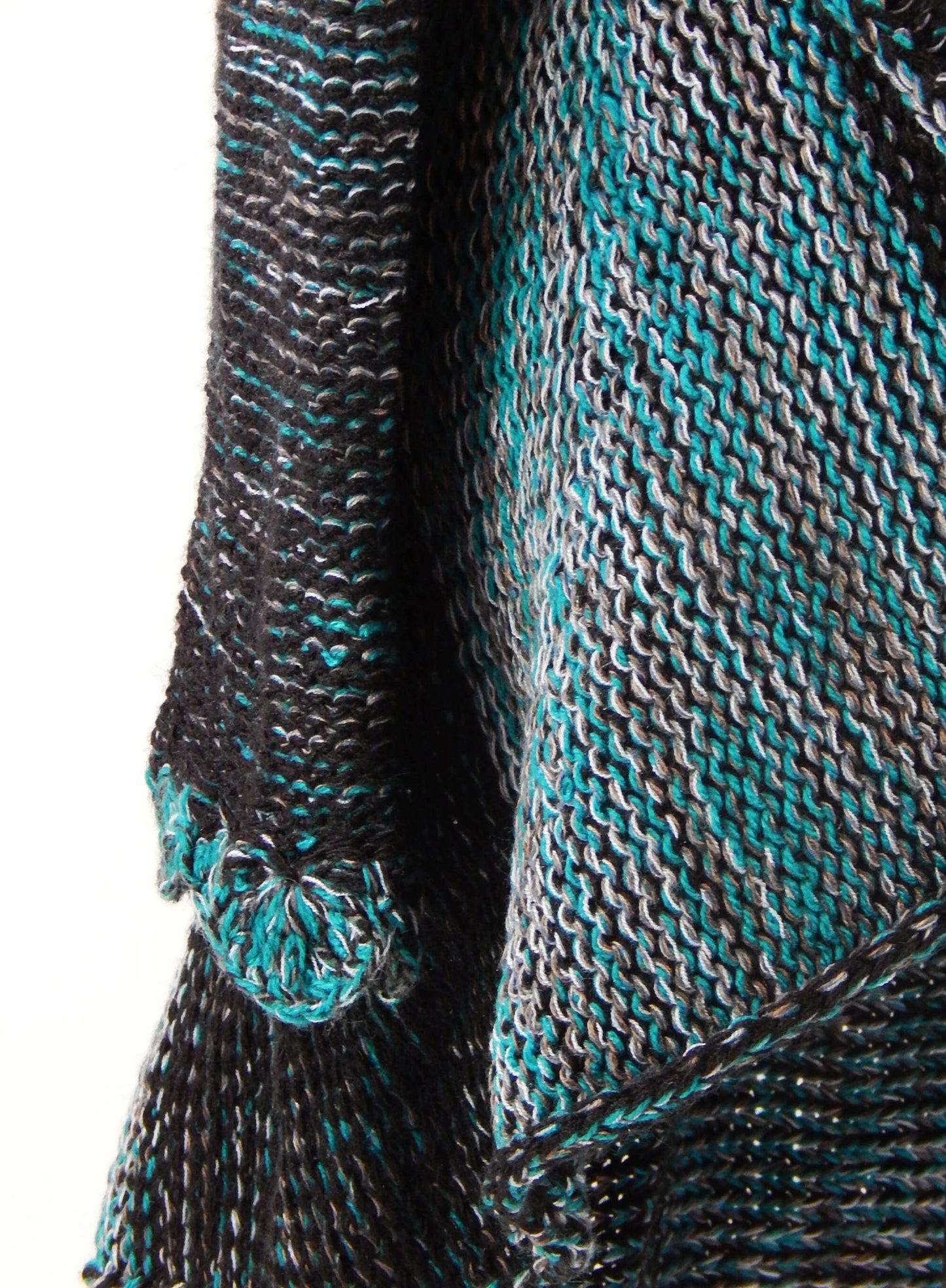 Fine Alpaca Wool Handknit Tailored Cardigan Petticoat Knitted Sweater Open Designer Versatile Stylish Elegant Fitted Wrap Turquoise Crochet