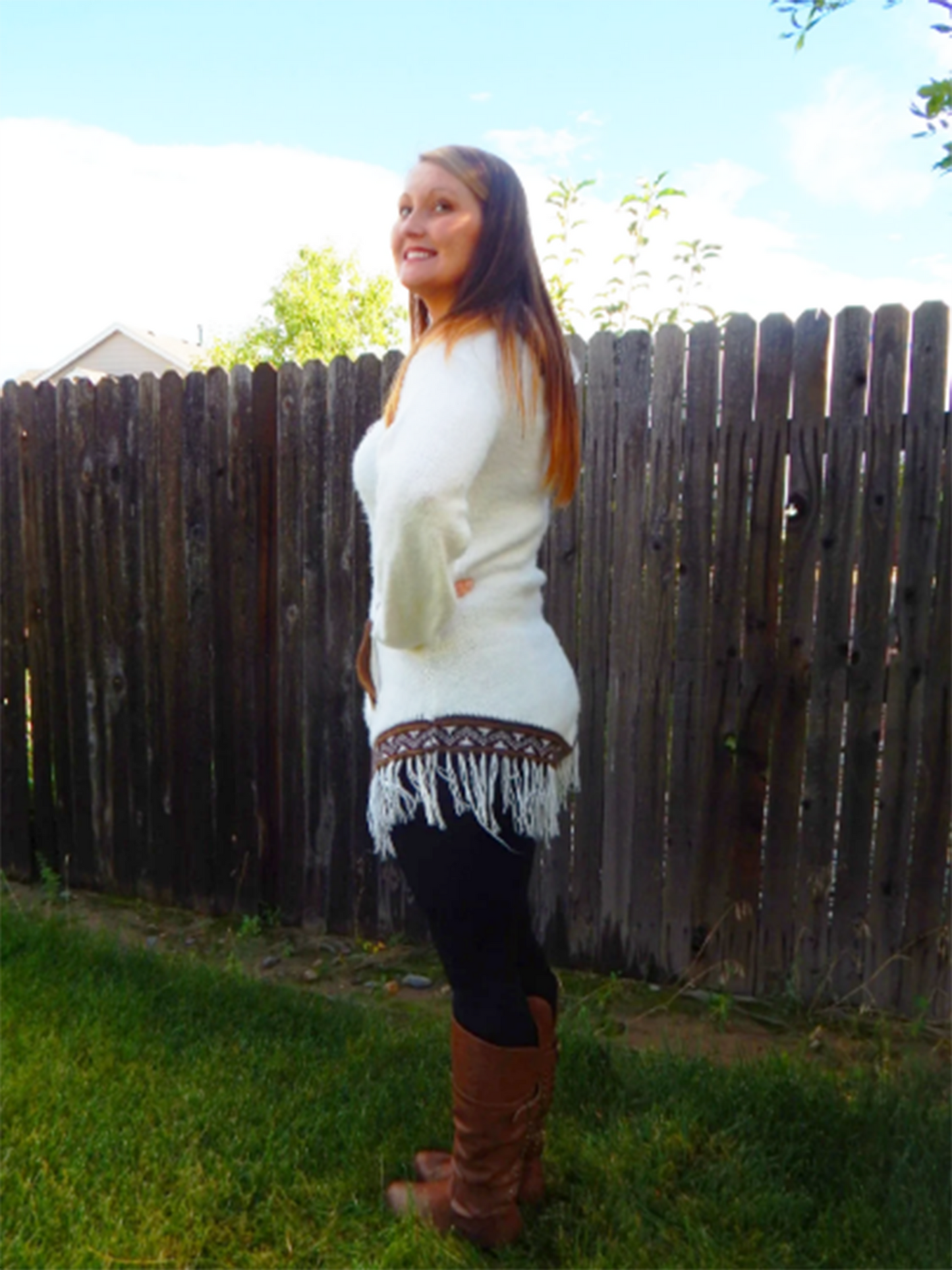 Fine Alpaca Wool Pullover Handmade Woven Sweater Soft Hypoallergenic Natural White/Browns