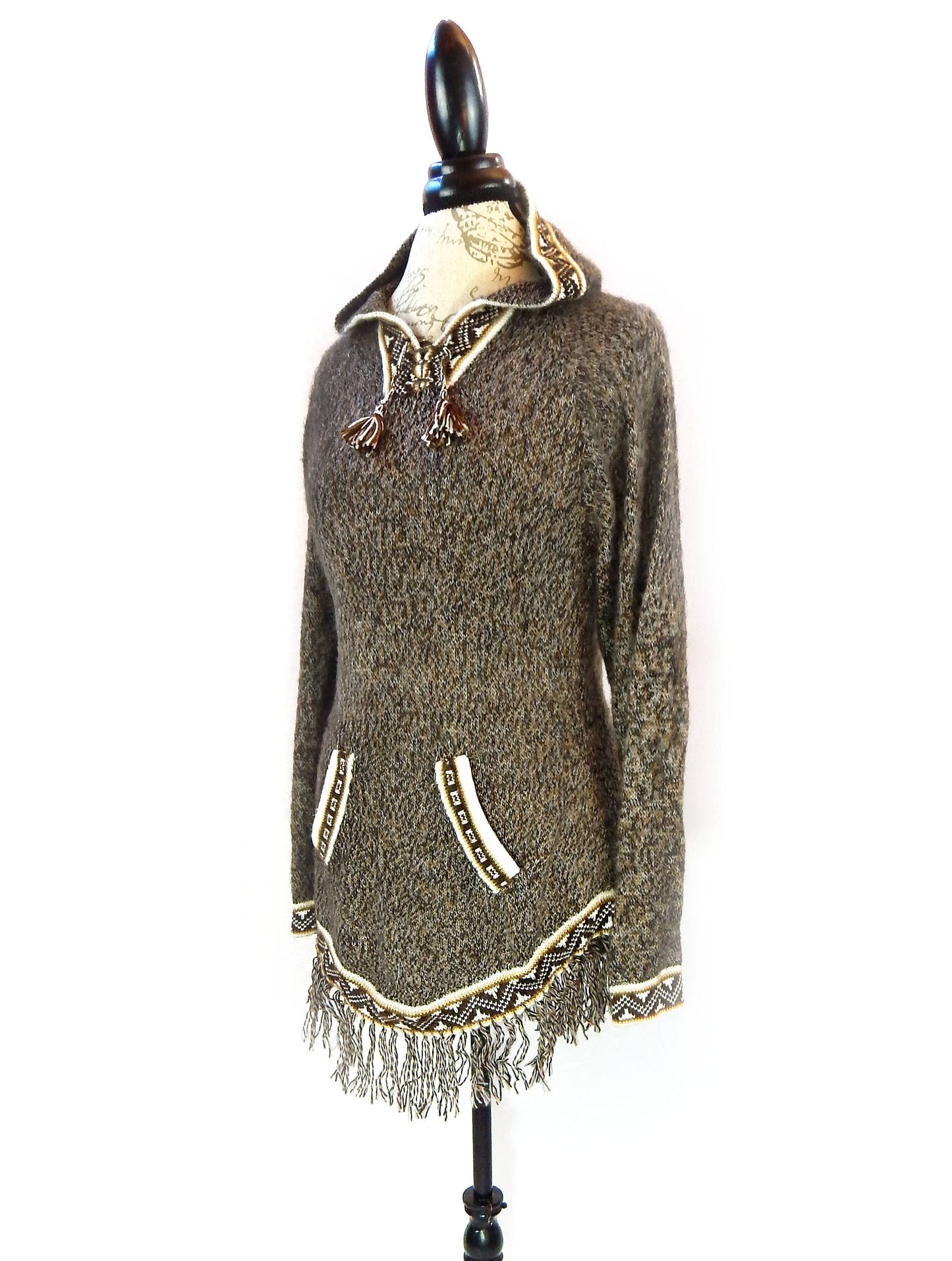 Fine Alpaca Wool Sweater Knit Pullover Perfect Gift Soft Jumper Natural Browns