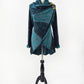 Fine Alpaca Wool Handknit Tailored Cardigan Petticoat Knitted Sweater Open Designer Versatile Stylish Elegant Fitted Wrap Turquoise Crochet
