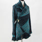Fine Alpaca Wool Handknit Tailored Cardigan Petticoat Knitted Sweater Open Designer Versatile Stylish Elegant Fitted Wrap Turquoise Crochet