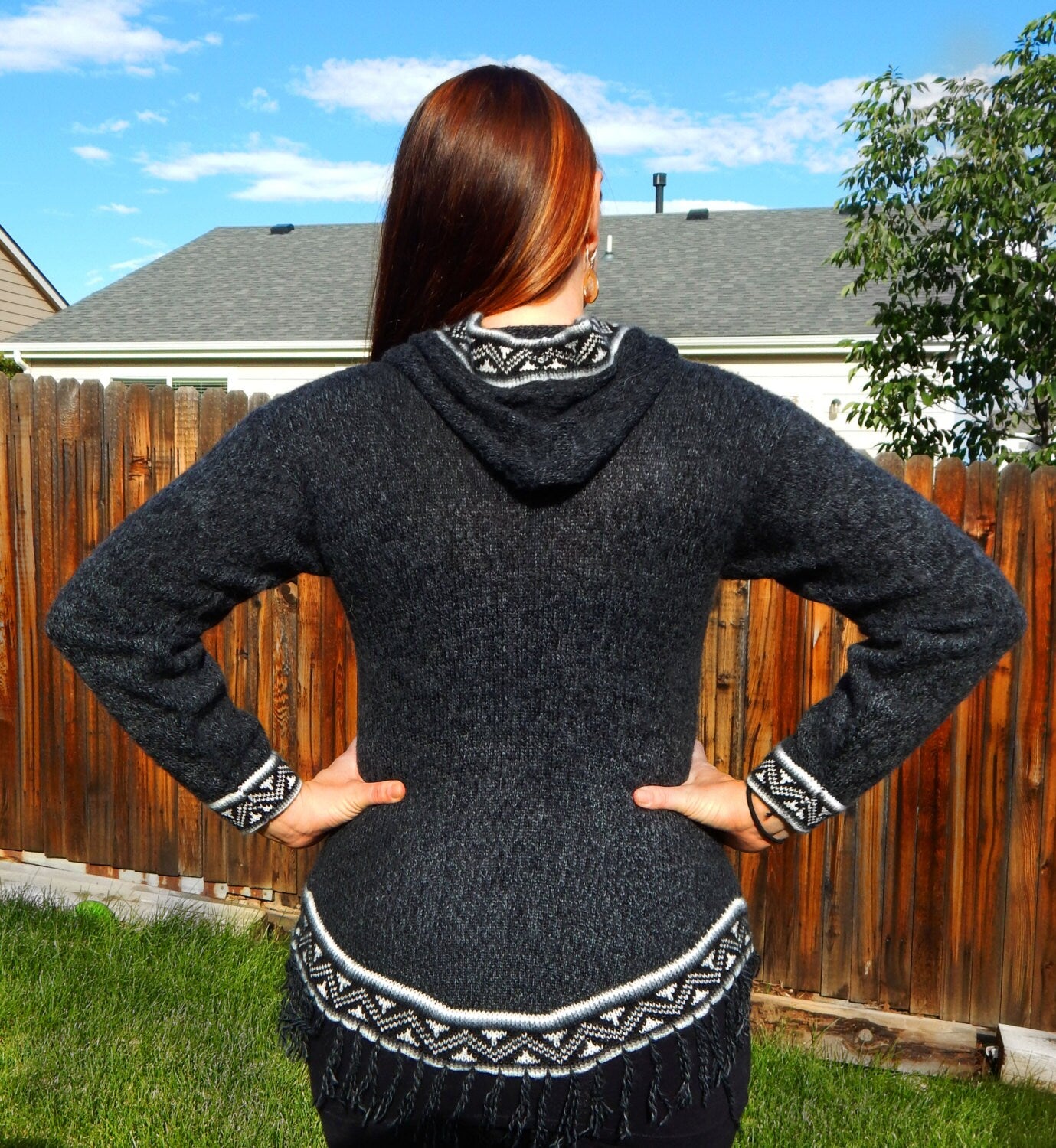Fine Alpaca Wool Sweater Knit Pullover Perfect Gift Hypoallergenic Jumper Natural Colors Dark Gray